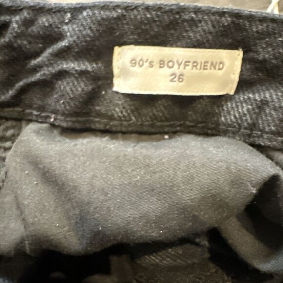 Pacsun Size 26 90s Boyfriend Cotton Distressed Black High Rise Bootcut - Picture 9 of 13
